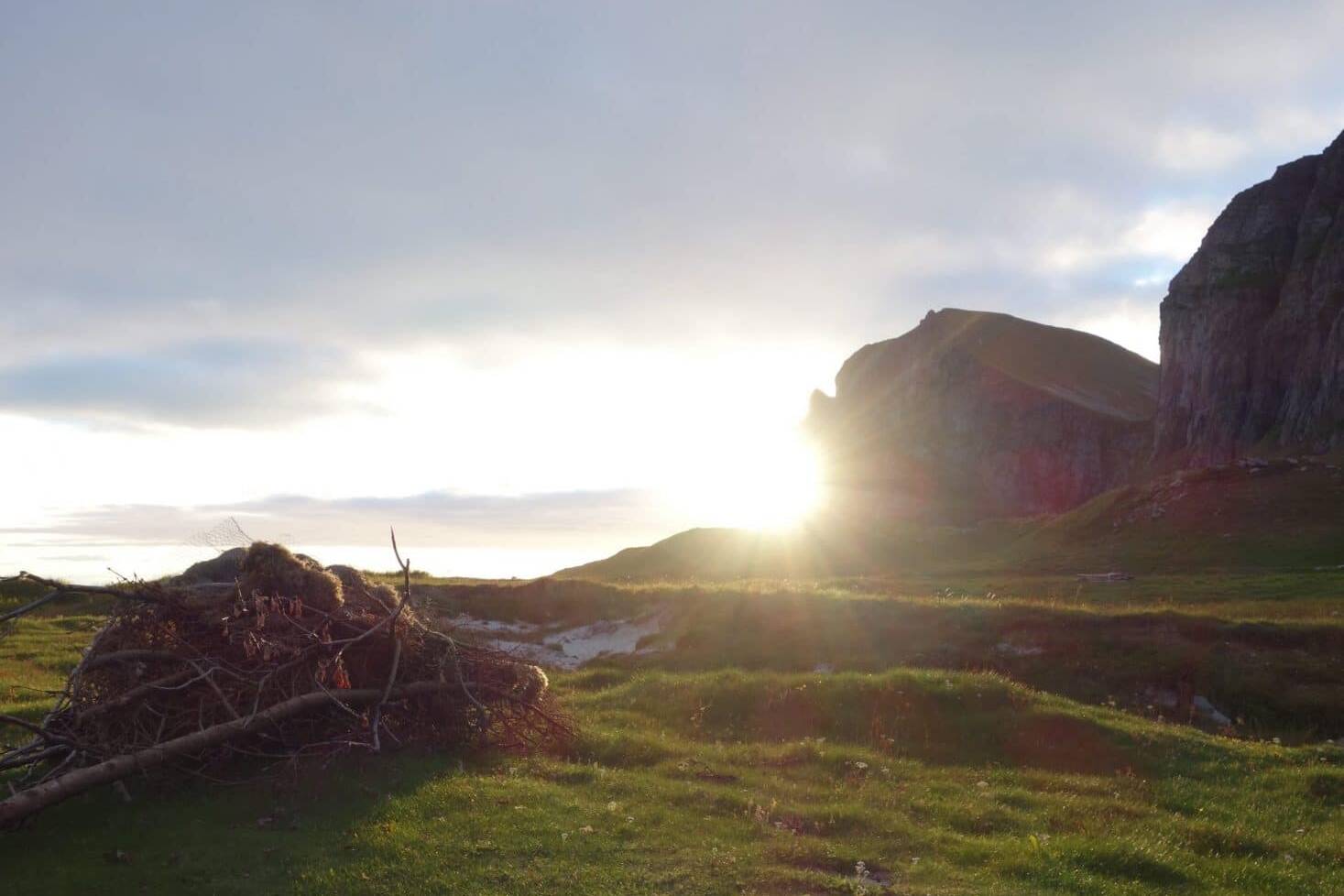 Soleil couchant sur Vaeroy, Norvège