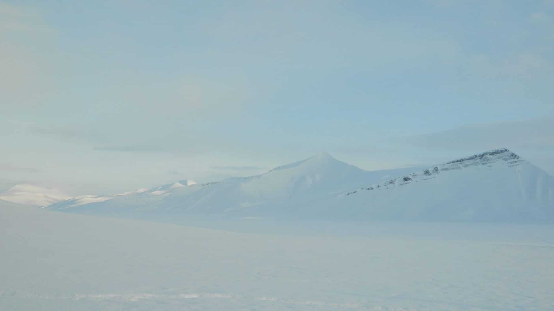 Paysage monochrome du Svalbard