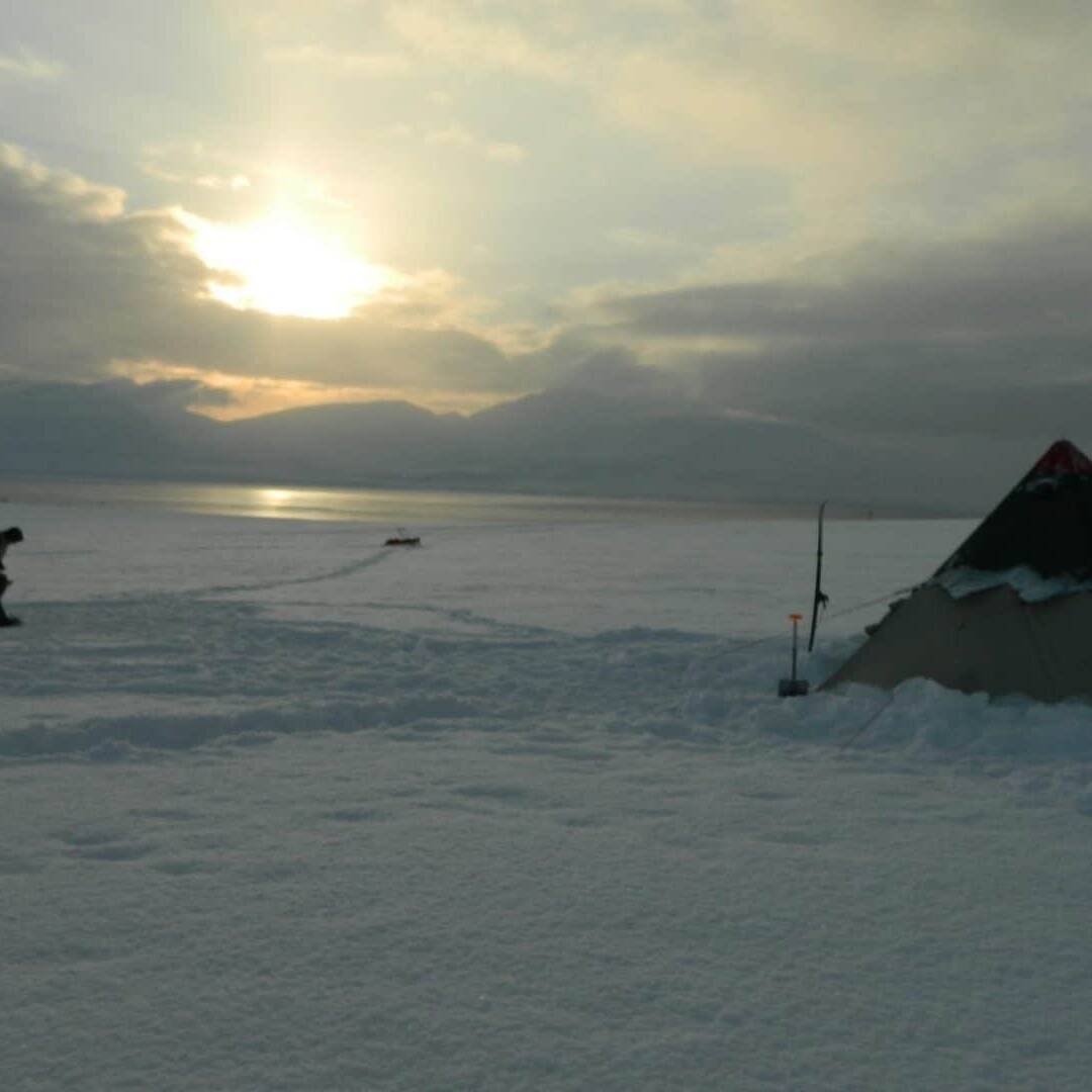 Coucher de soleil sur le camp, Svalbard