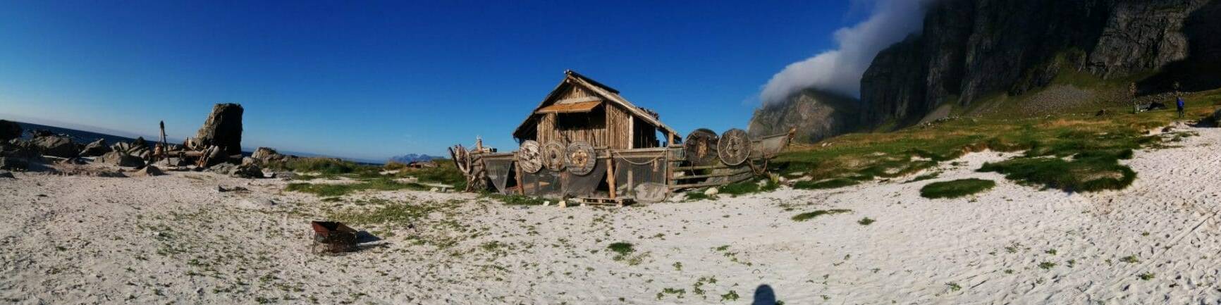 Panoramique de la plage, Vaeroy, Norvège