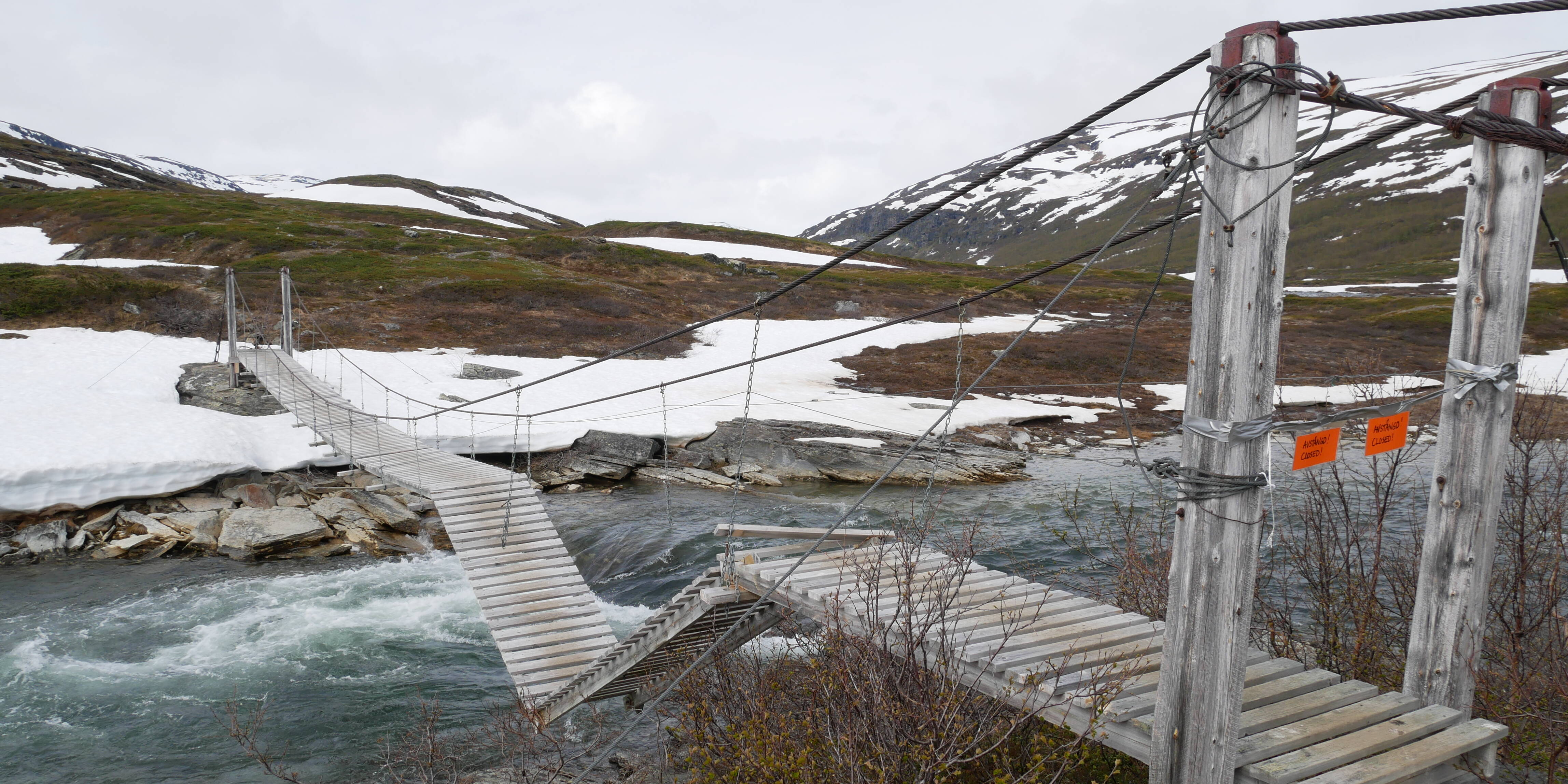 Traversée du pont cassé - Laponie