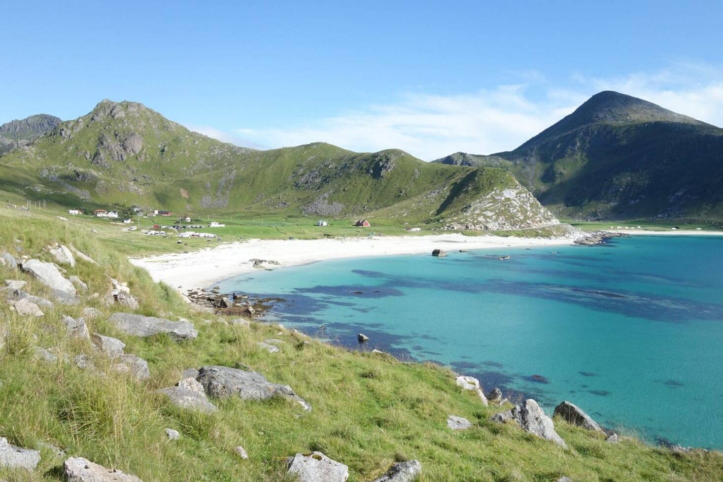 Haukland dans son anse, Iles Lofoten, Norvège