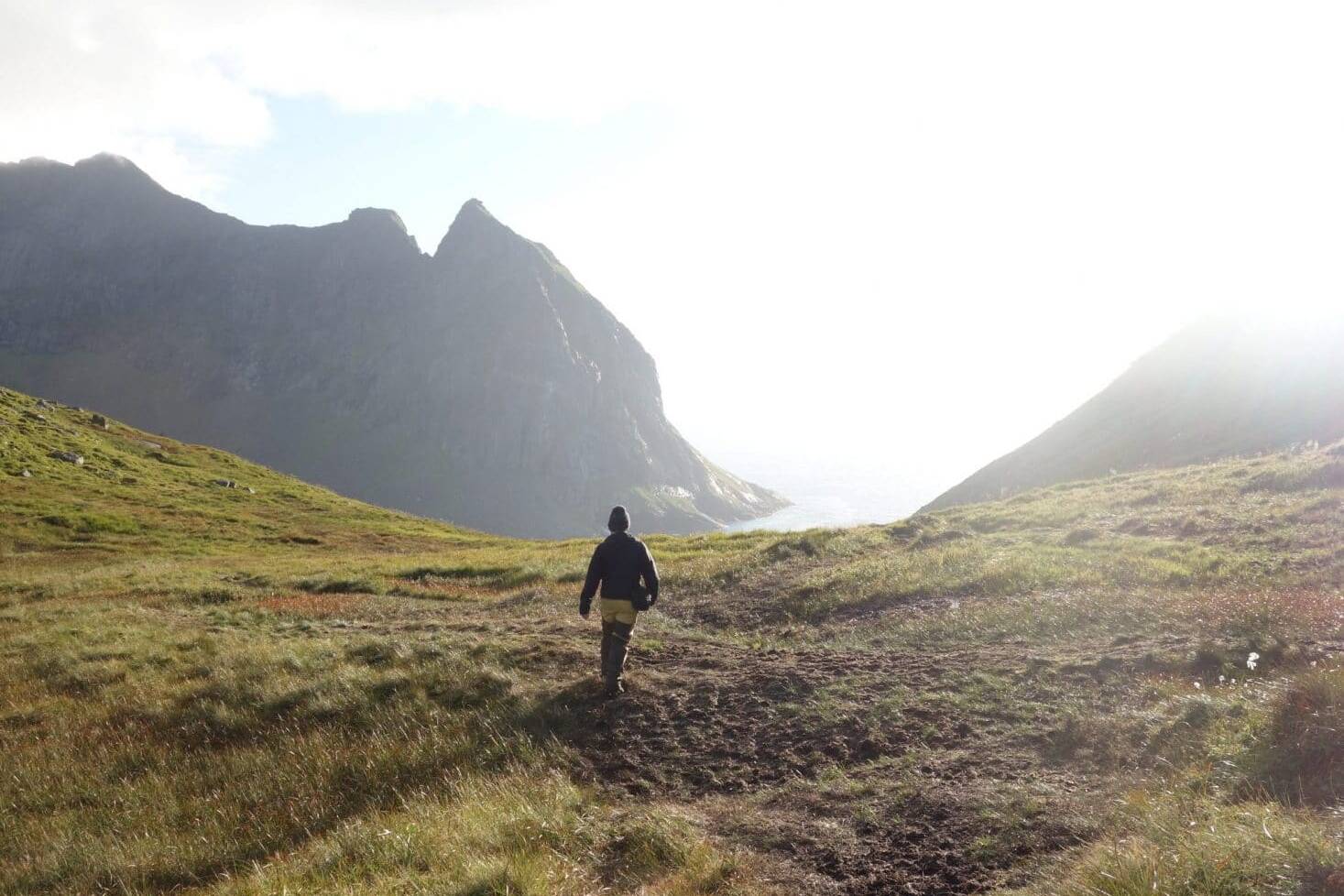 En montant au Ryten, Iles Lofoten, Norvège