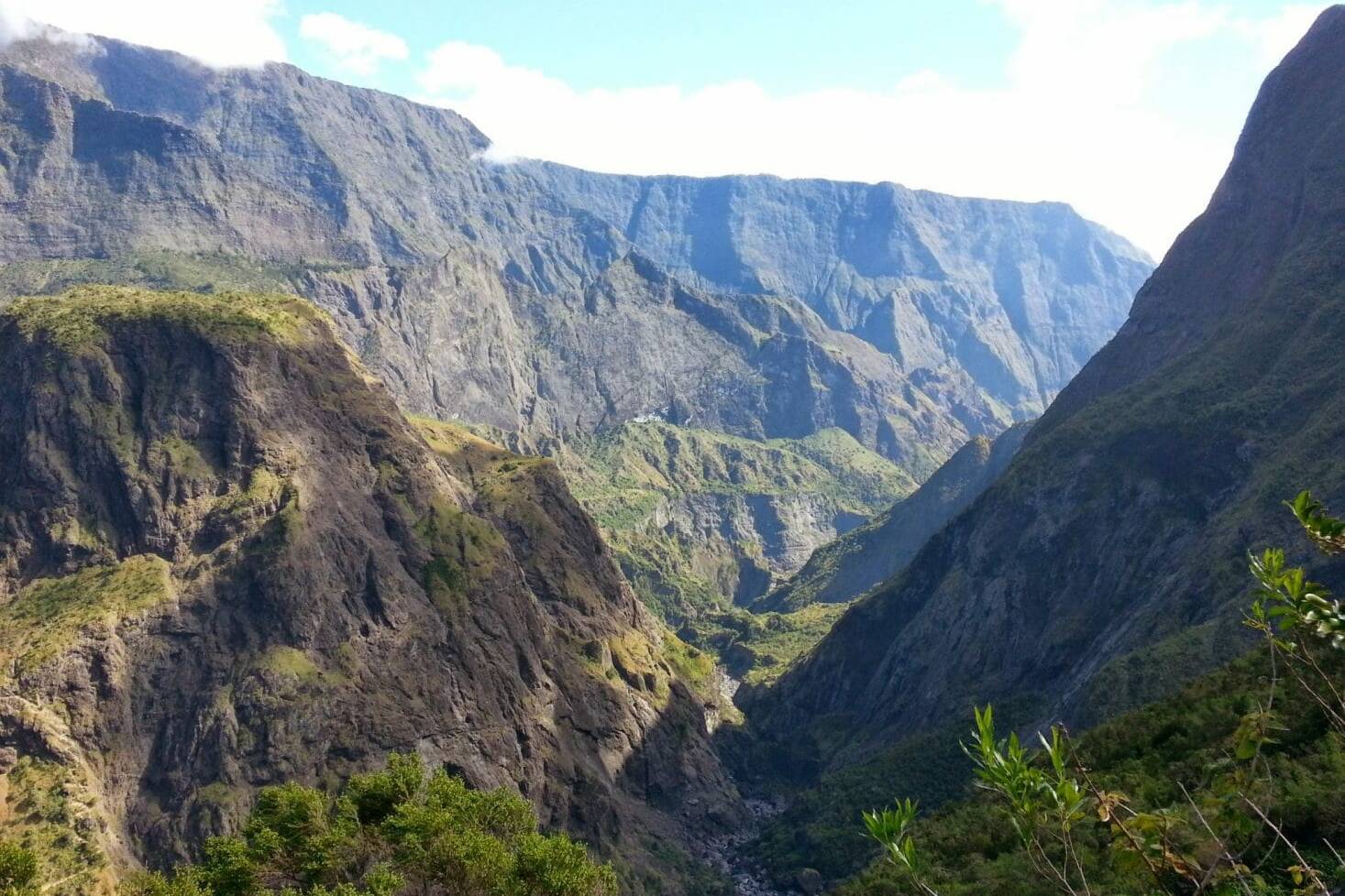Vue depuis le haut de la montée avant la Nouvelle, La Réunion